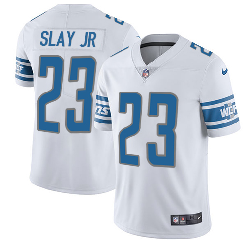 Nike Lions #23 Darius Slay Jr White Men's Stitched NFL Vapor Untouchable Limited Jersey - Click Image to Close